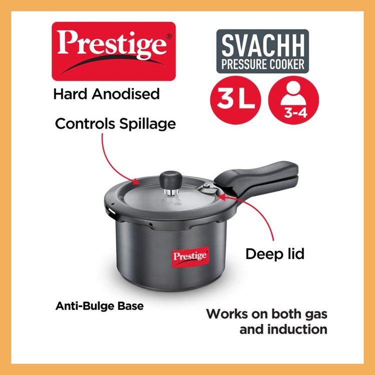 زودپز برند: پرستیژ(prestige) مدل :Svachh Hard Anodised Pressure Cooker