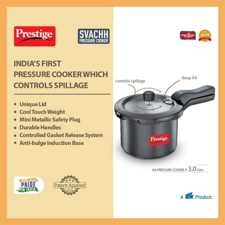 زودپز برند: پرستیژ(prestige) مدل :Svachh Hard Anodised Pressure Cooker
