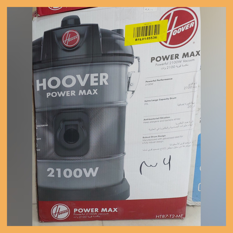 جاروبرقی سطلی (Drum Vacuum Cleane) برند: Hoover مدل: HT87‑T2‑ME (Power Max Tank Vac)