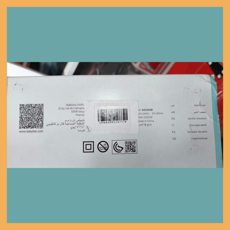 سشوار مسافرتی بابلیس مدل D212SDE