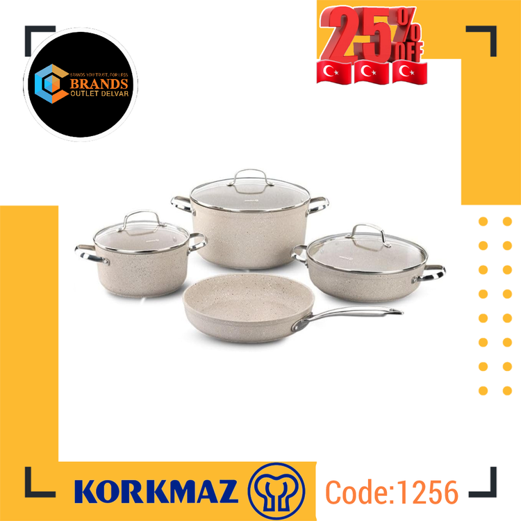 سرویس پخت و پز ۷ پارچه گرانیتی برند: کرکماز (KORKMAZ)
